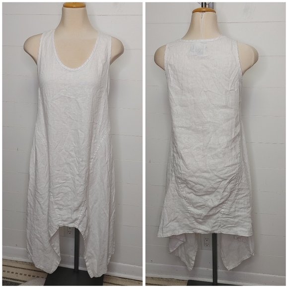 Kokomarina 100% linen white lagenlook cocoon dress S - Picture 2 of 12